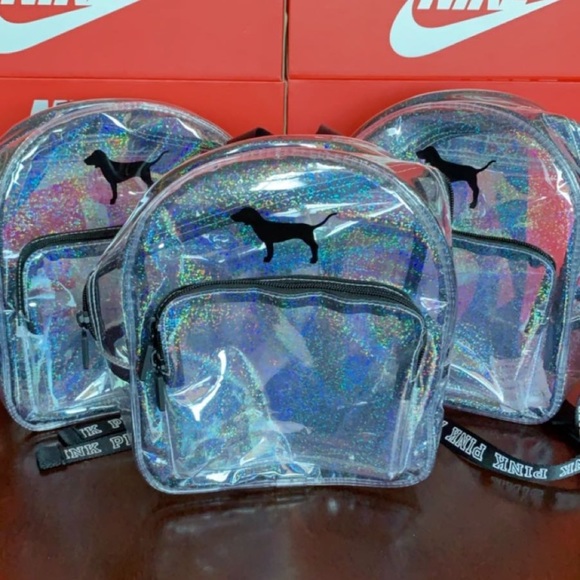Victoria secret mini clear holographic backpack - Picture 2 of 4